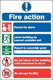 Fire Action Information - PPE Sign