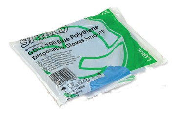 Blue Polythene Gloves