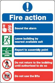 Fire Action Information - PPE Sign