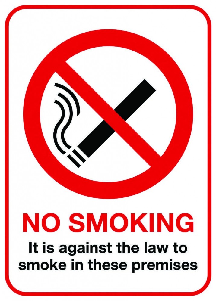 No Smoking (Against Law) PPE Sign