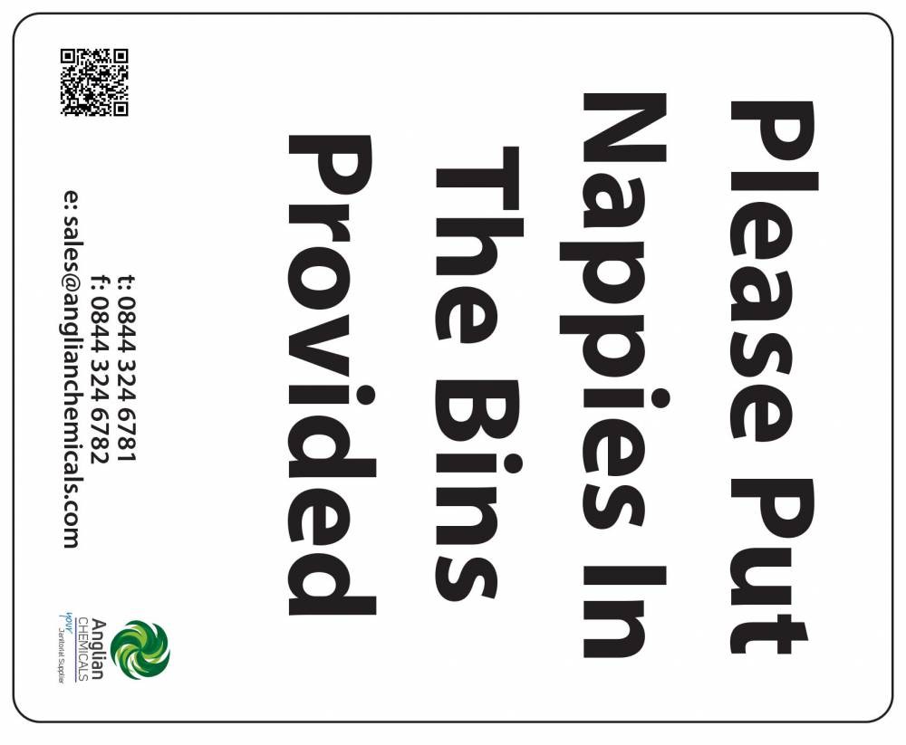 Please Put Nappies in the Bin Provided Sign, Baby Change Signage from