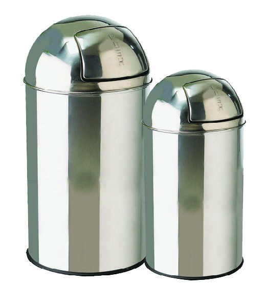 Stainless steel bullet push bin