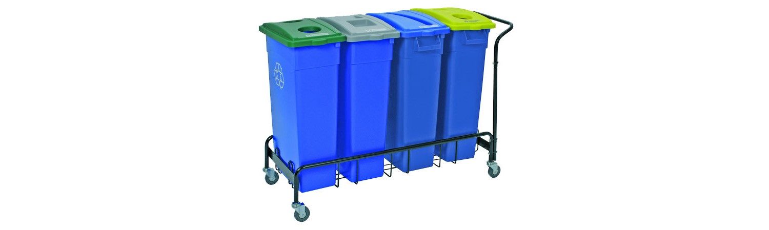 Wall hugger 4 bin trolley