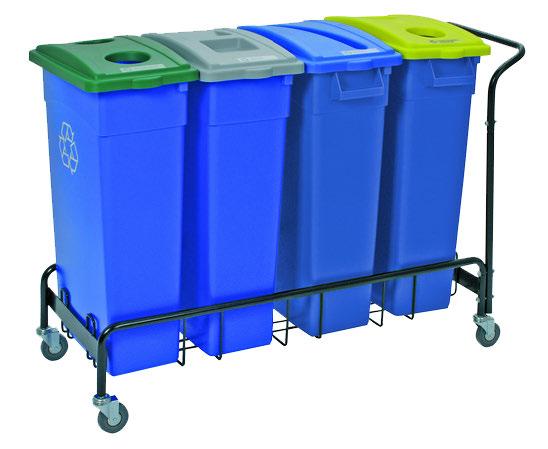 Wall hugger 4 bin trolley